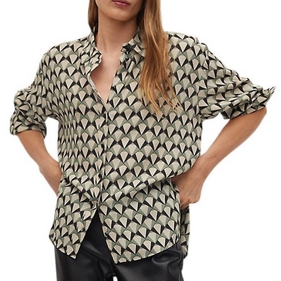 Mango Geometric Print shirt - Picture 1 of 4